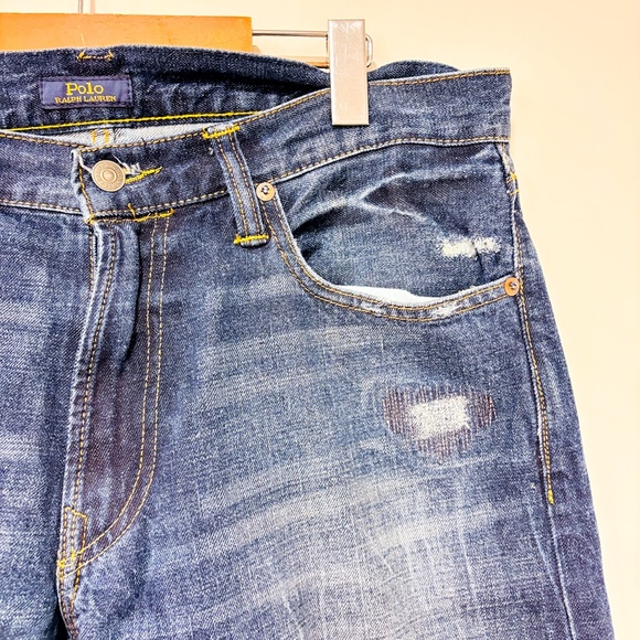 RALPH LAUREN Blue distressed jeans - Picture 7 of 12